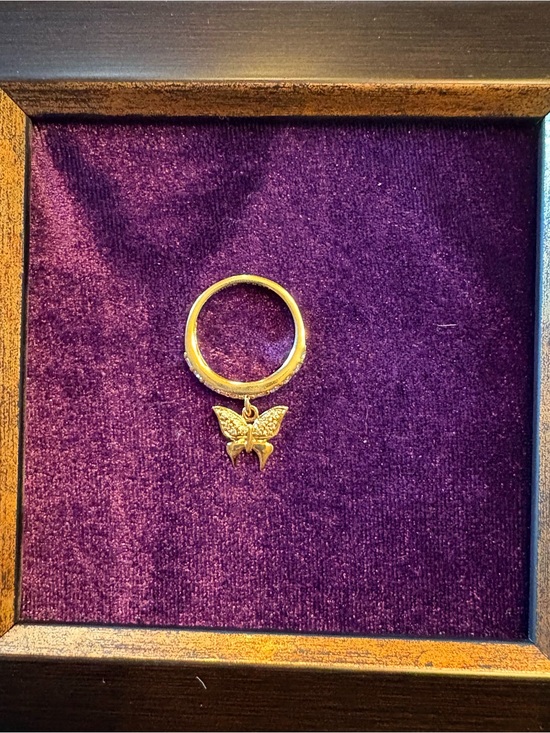 Kirks Folly Jewelry - Kirk’s Folly Butterfly Charm Crystal Ring – Gold Tone Statement Ring size 8